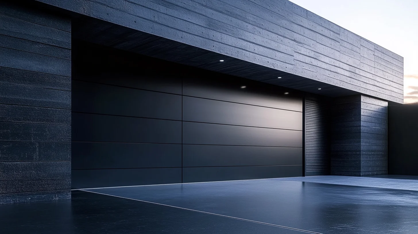 Technician repairing a residential garage door